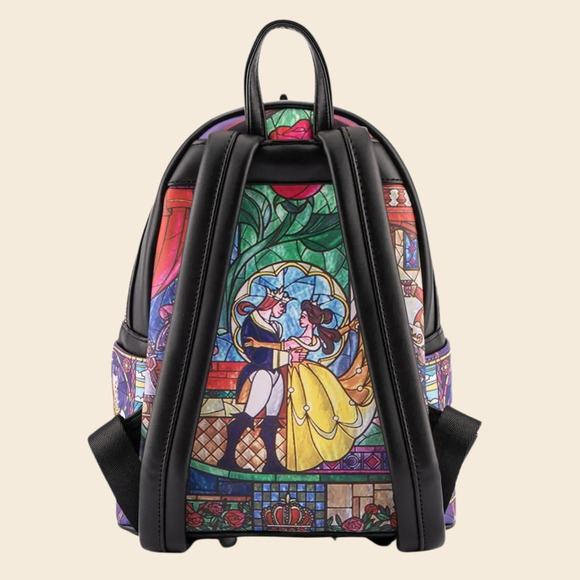 LOUNGEFLY Disney Parks Mini Backpack Castle Series Beauty & the Beast Belle NWT - Picture 2 of 16